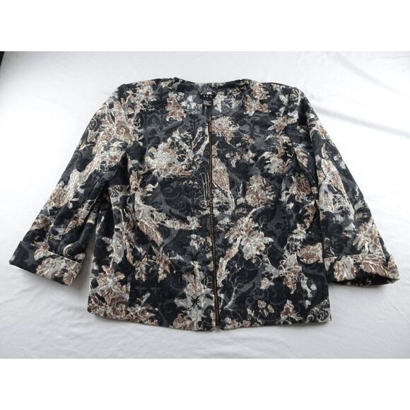 R Q T Women Corduroy Full Zip Jacket Size XL - Picture 5 of 10